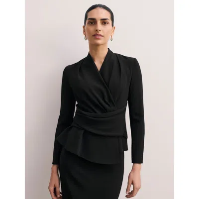 The Fold Belleville Clever Crepe Top In Black