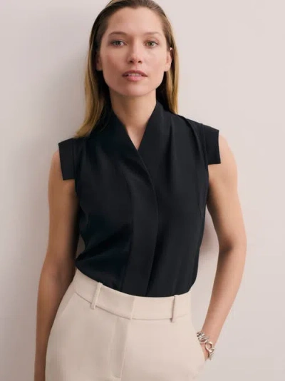 The Fold Bowery Sleeveless Silk Blouse In Black