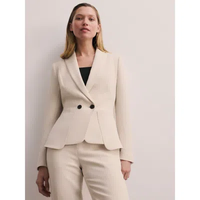 The Fold Caselle Doppio Crepe Blazer In Neutral