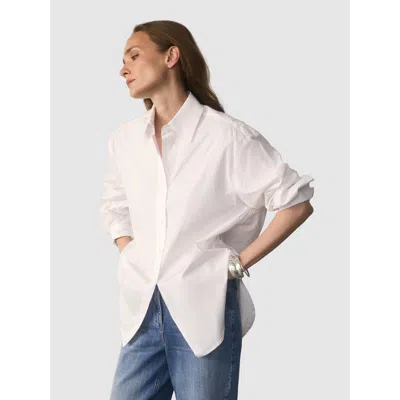 The Fold Claudia Cotton Blend Long Sleeve Shirt In Gold