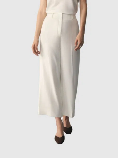 The Fold Clever Crepe Adelaide Cropped Trousers In White