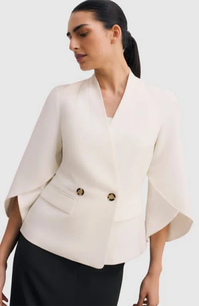 The Fold Clever Crepe Ansdell Jacket In White