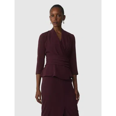 The Fold Clever Crepe Belleville Blouse In Brown