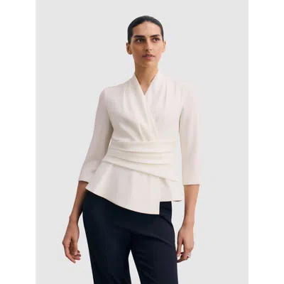 The Fold Clever Crepe Belleville Blouse In White
