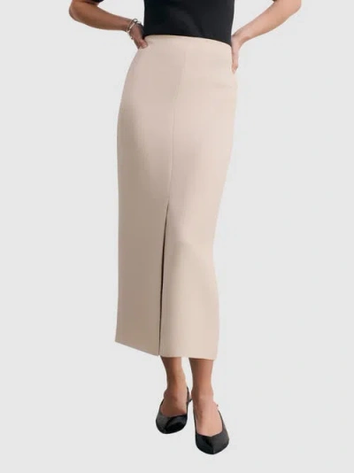 The Fold Clever Crepe Doppio Oliena Skirt In Neutral