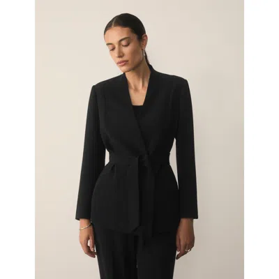 The Fold Clever Crepe Doppio Selsey Blazer In Black