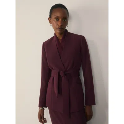 The Fold Clever Crepe Doppio Selsey Blazer In Purple