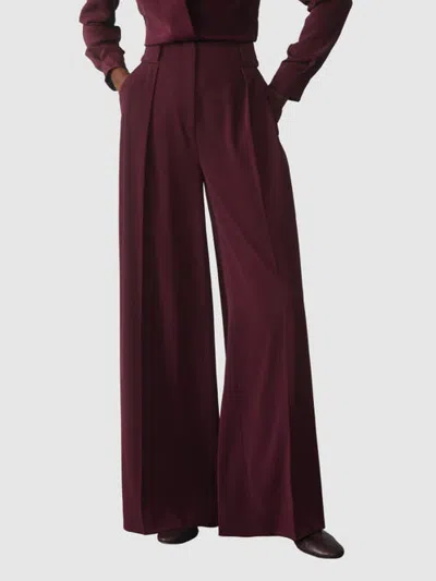 The Fold Clever Crepe Lyon Palazzo Trousers In Brown