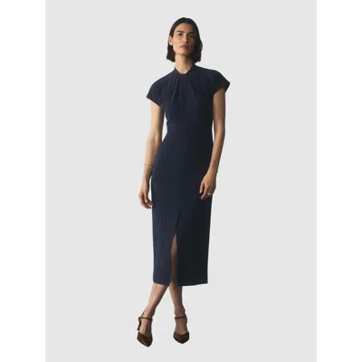 The Fold Clever Crepe Rossano Dress In Blue