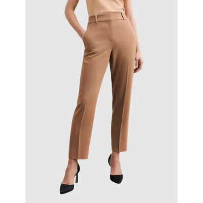 The Fold Clever Crepe Tavira Slim-leg Trousers In Brown