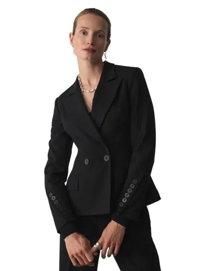 The Fold Clever Wool Blend Romano Jacket In Black