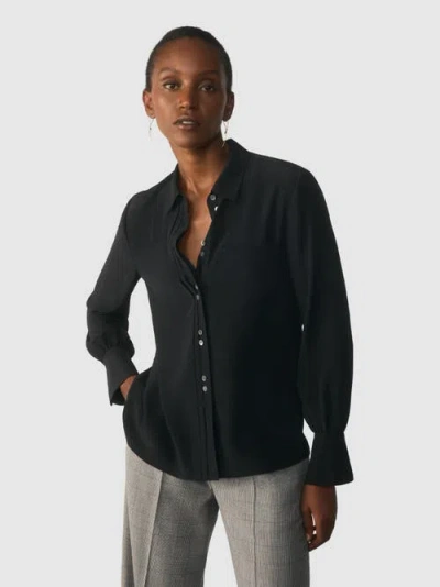 The Fold Corso Silk Shirt In Black