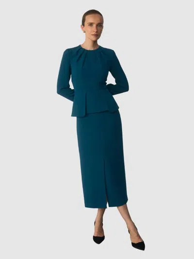 The Fold Doppio Elaria Midi Dress In Blue