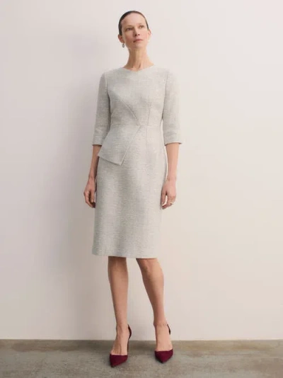 The Fold Eaton Signature Tweed Dress In White