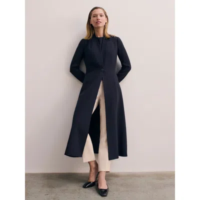 The Fold Finchley Crepe Coat In Blue