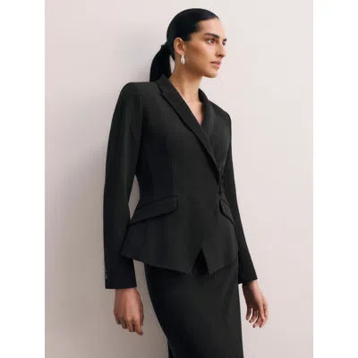 The Fold Forino Clever Crepe Blazer In Black