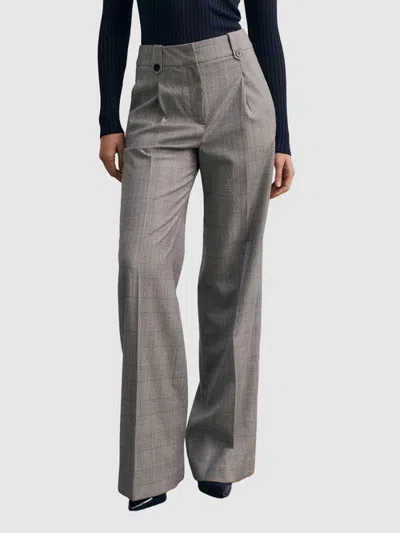 The Fold Hartford Prince Of Wales Check Trousers In Gray