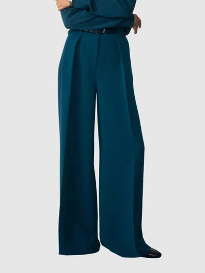The Fold High Rise Palazzo Trousers In Blue