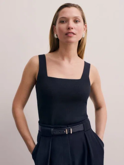 The Fold Keighley Sculpt Knit Top In Blue