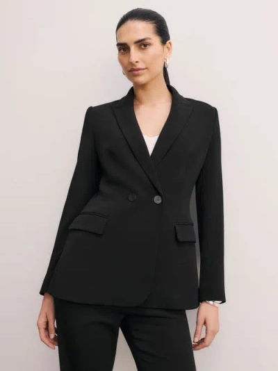 The Fold Knighton Clever Crepe Blazer In Black