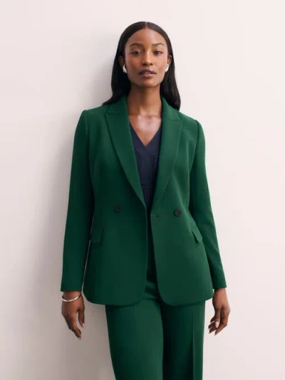 The Fold Knighton Clever Crepe Blazer In Green