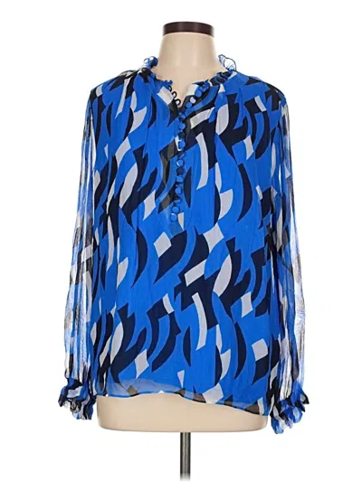 Pre-owned The Fold Long Sleeve Blouse In Blue
