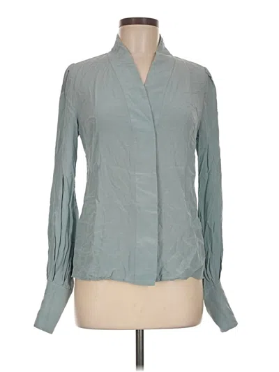 Pre-owned The Fold Long Sleeve Blouse In Teal