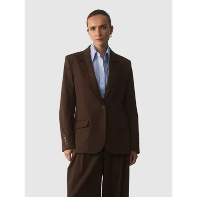 The Fold Lucca Clever Wool Blend Jacket In Brown