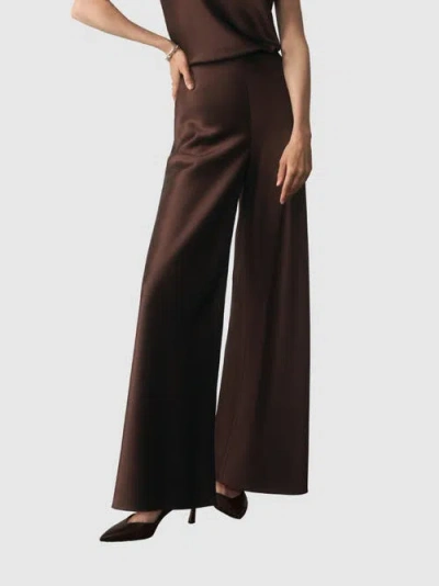 The Fold Lucena High Rise Wide Leg Trousers In Brown