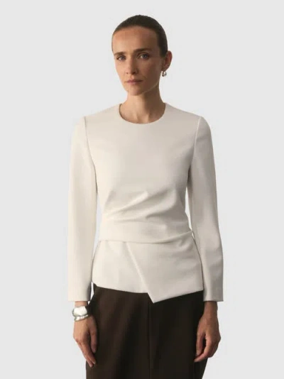 The Fold Malone Sculpt Stretch Crepe Top In White