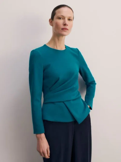 The Fold Malone Woven Top In Blue