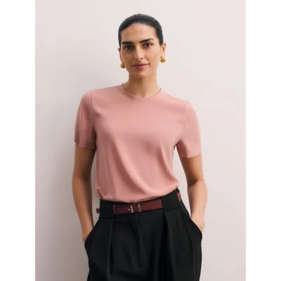 The Fold Roche Silk Top In Pink