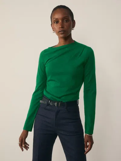 The Fold Rona Merino Top In Green