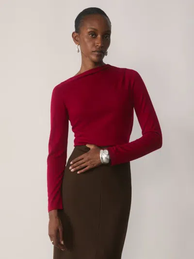 The Fold Rona Merino Top In Purple