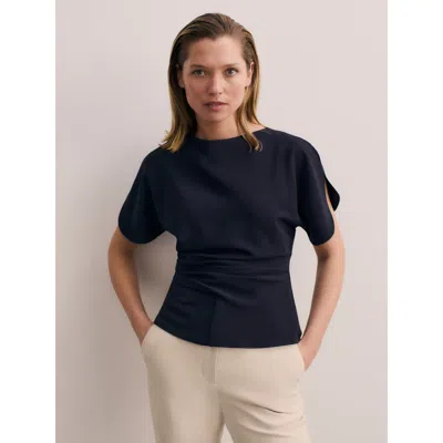 The Fold Salerno Clever Crepe Top In Blue