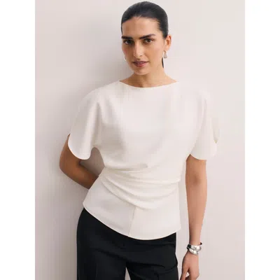 The Fold Salerno Clever Crepe Top In White
