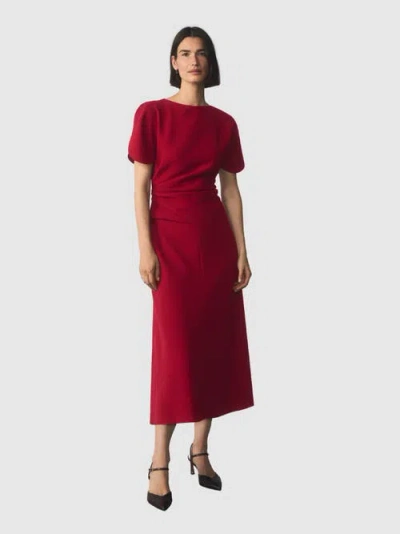 The Fold Salerno Midi Dress In Red