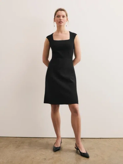 The Fold Sculptural Square Neck Sheath Dress In Black