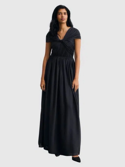 The Fold Sevilla Silk Chiffon Maxi Dress In Red