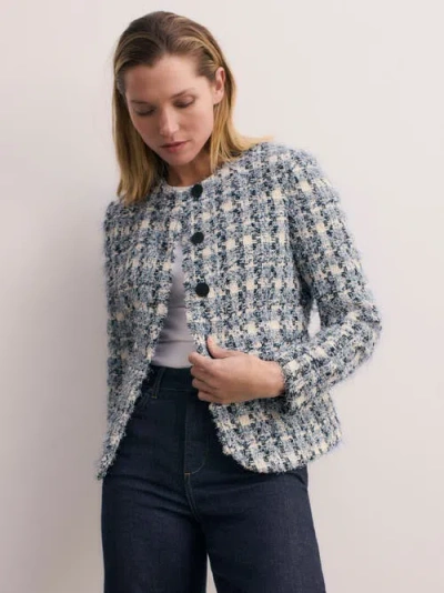 The Fold Sunbury Tweed Jacket In Blue