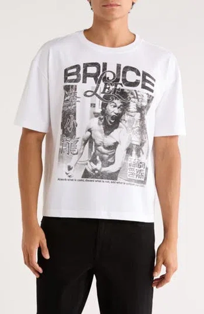 The Forecast Agency Bruce Lee Poster Cotton Graphic T-shirt In White