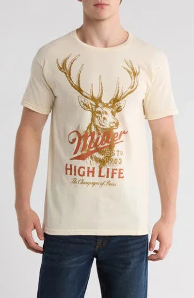The Forecast Agency Miller High Life Cotton Graphic T-shirt In Neutral