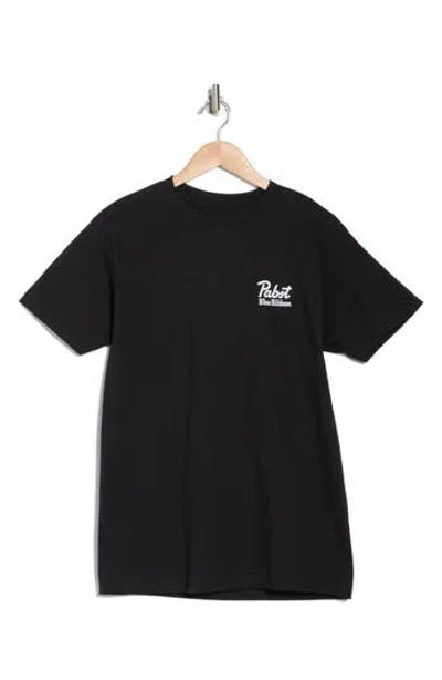 The Forecast Agency Pbr Bowling Classic Cotton Graphic T-shirt In Black