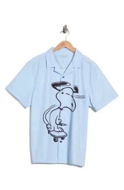 The Forecast Agency Peanuts® Snoopy Skate Graphic T-shirt In Blue