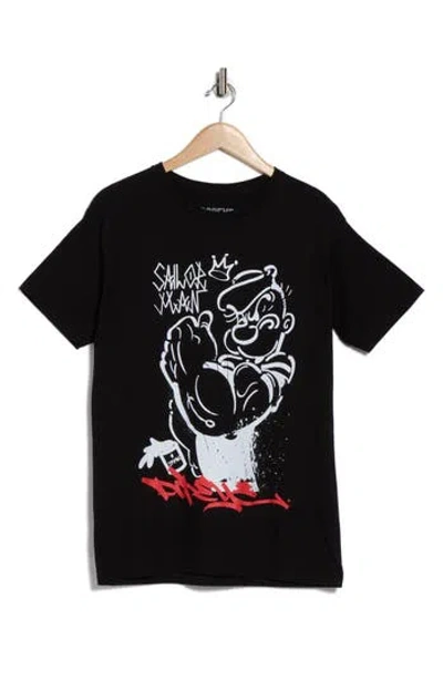 The Forecast Agency Popeye Sailor Graphic T-shirt In Black