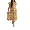 The Fox And The Mermaid Emerie Midi Dress In Ye In Multi
