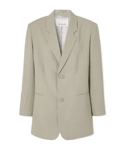 The Frankie Shop Aiden Twill Blazer In Neutral