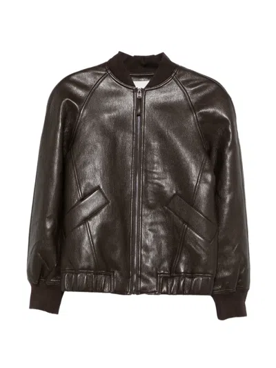 The Frankie Shop Alena Faux-leather Bomber Jacket In Brown