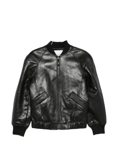 The Frankie Shop Alena Zip-up Bomber Jacket In Black