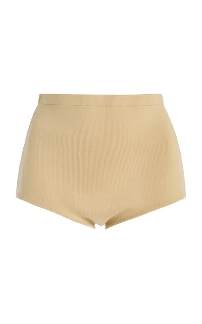 The Frankie Shop Alissa Knit Briefs In Brown